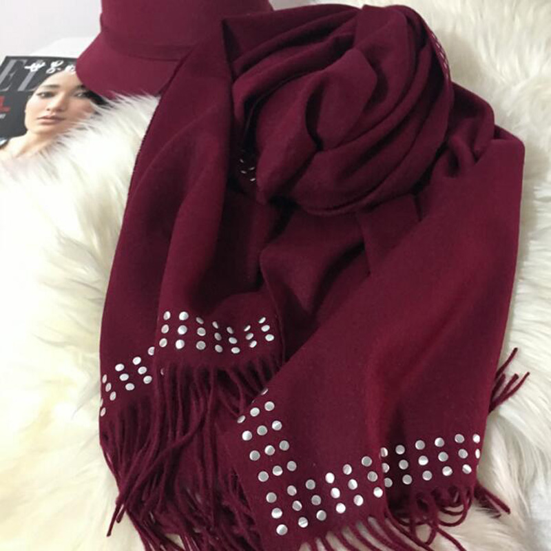 Pure Cashmere Scarves Black Paillette Women Fashional Winter Scarf